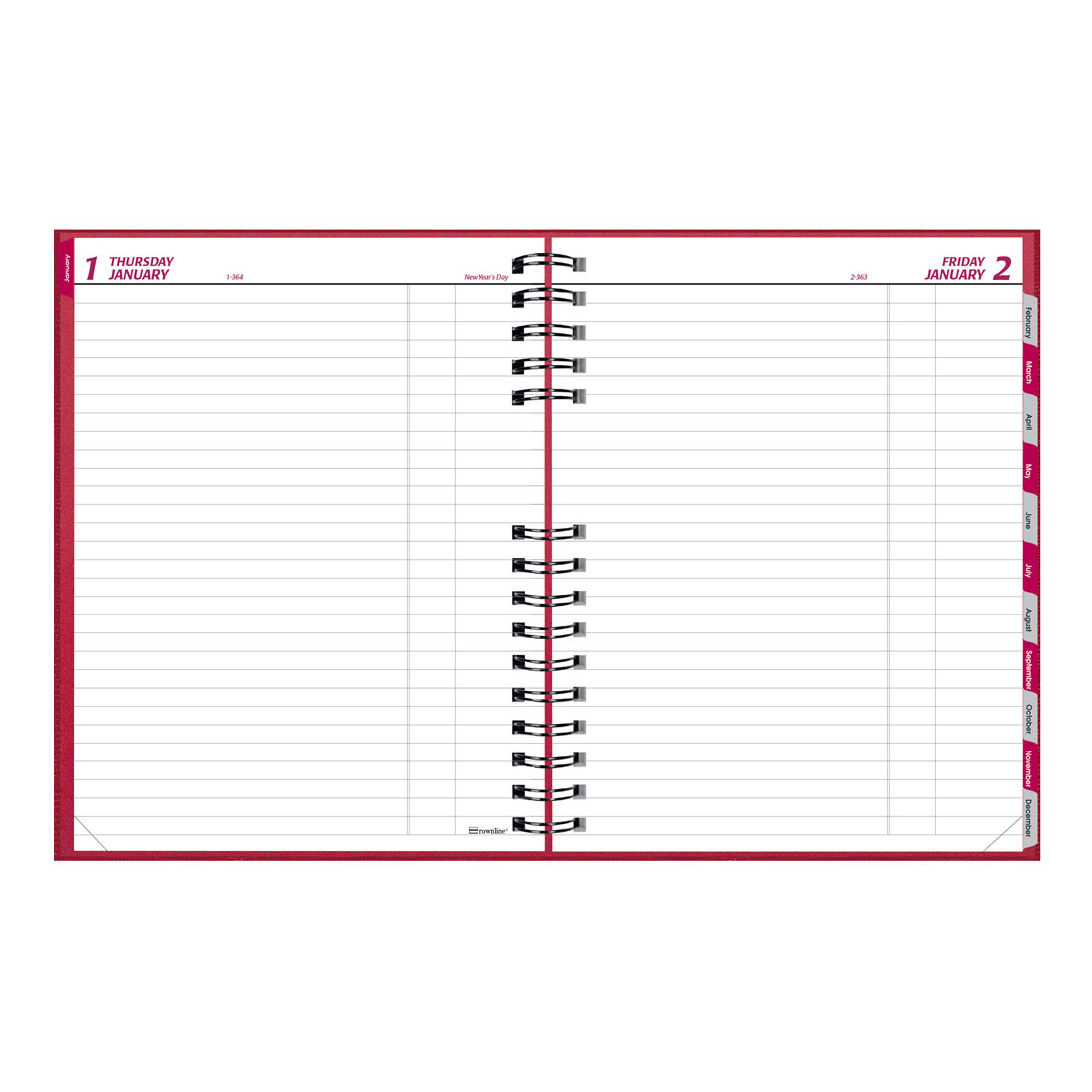 Brownline CoilPro Daily Planner 2026, English, Red C550C.RED-26