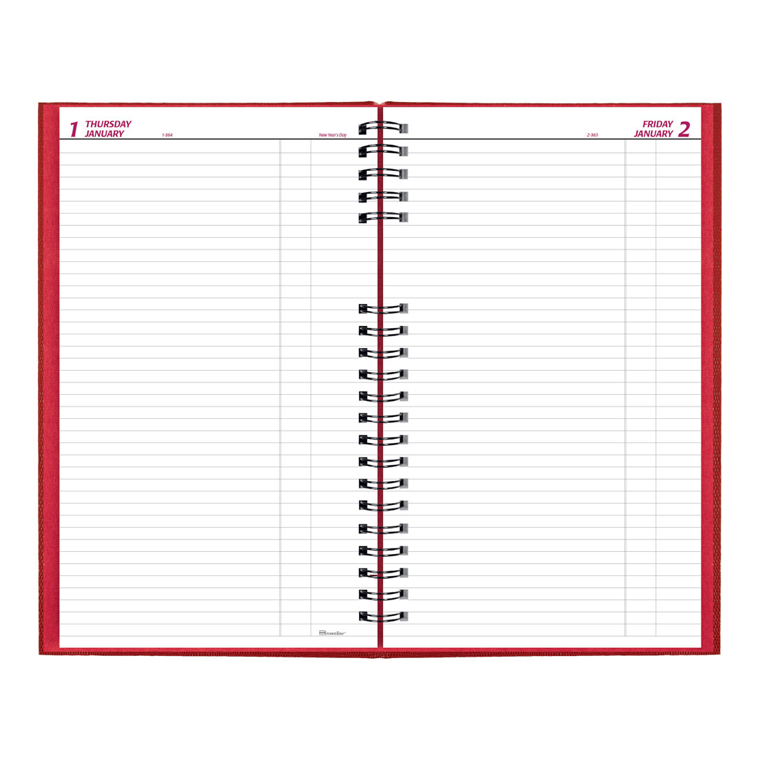 Brownline CoilPro Daily Planner 2026, English, Red C551C.RED-26