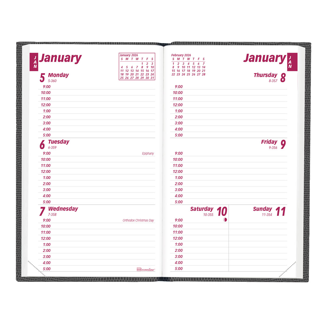 Brownline Weekly Pocket Planner 2026, English, Assorted Colours CB303.ASX-26