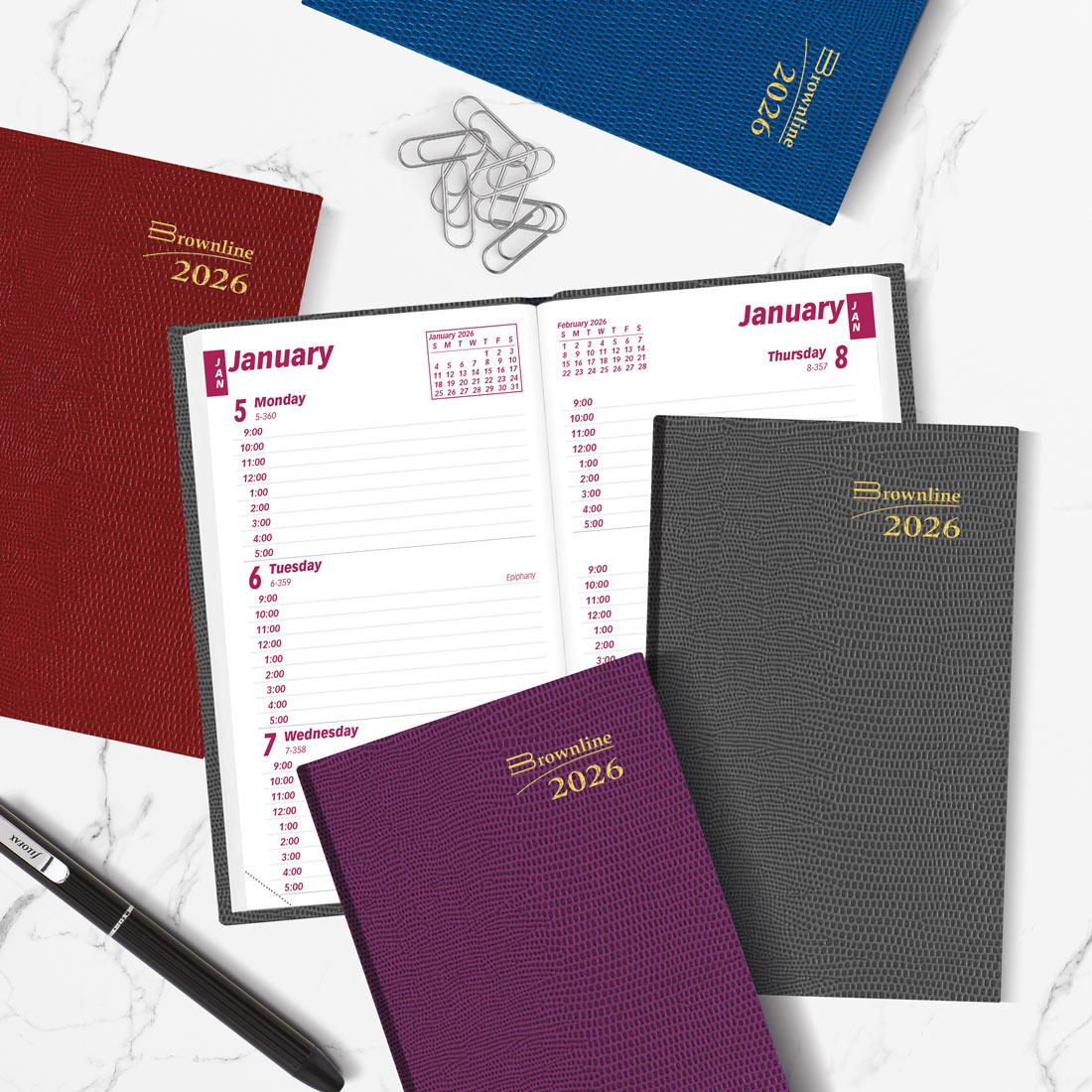 Brownline Weekly Pocket Planner 2026, English, Assorted Colours CB303.ASX-26