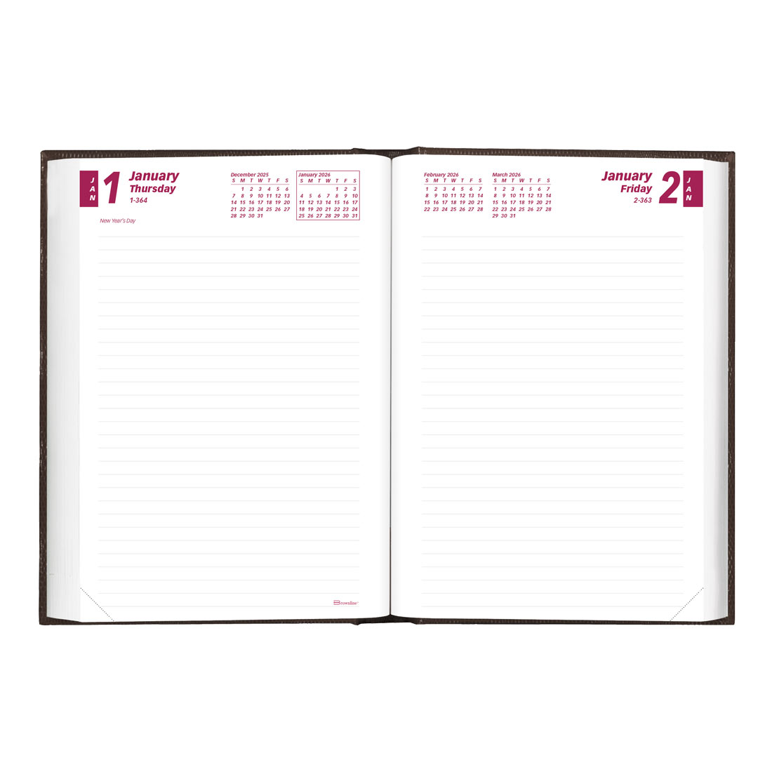 Brownline Daily Planner 2026, English, Black CB387.BLK-26