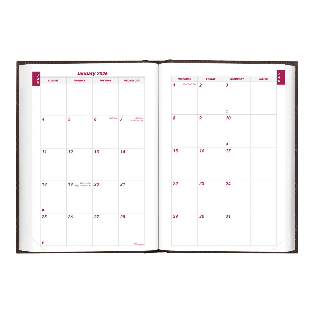 Brownline Daily Planner 2026, English, Black CB387.BLK-26
