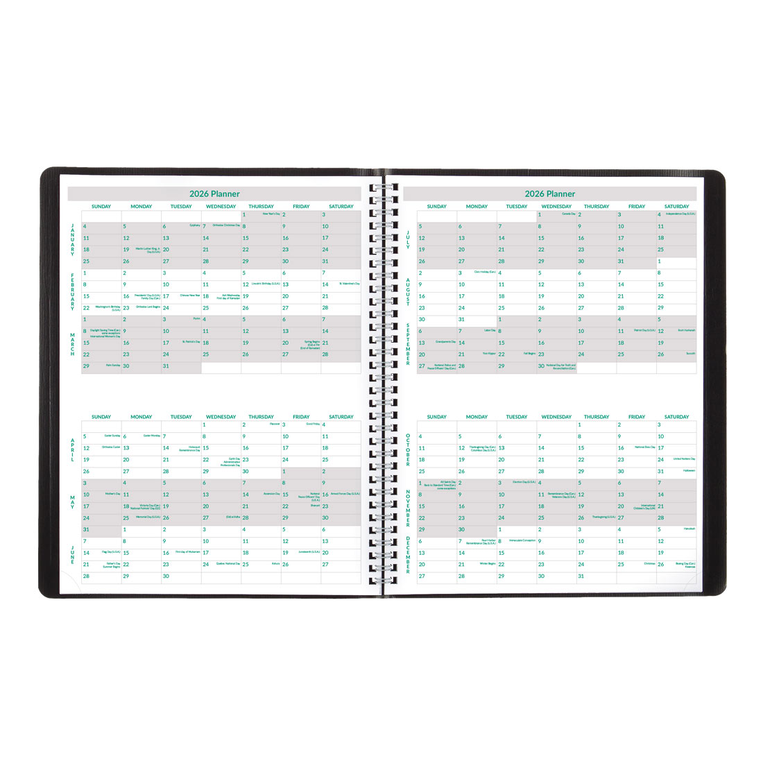Brownline EcoLogix Monthly Planner 2026, English, Black CB435W.BLK-26