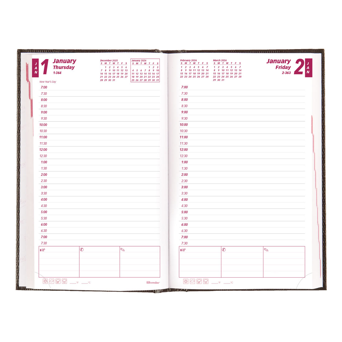 Brownline Daily Planner 2026, English, Black CB634.BLK-26