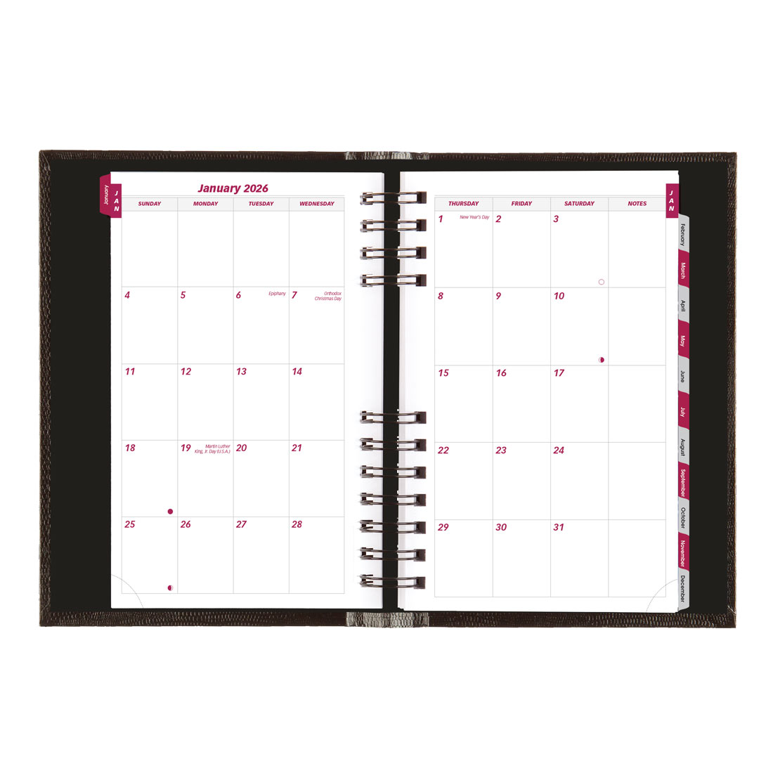 Brownline CoilPro Daily Planner 2026, English, Black CB634C.BLK-26
