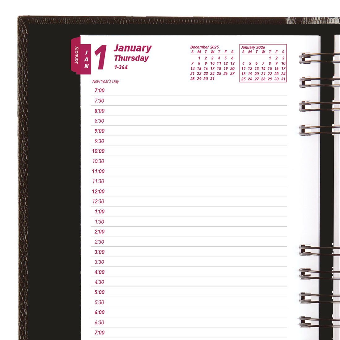 Brownline CoilPro Daily Planner 2026, English, Black CB634C.BLK-26
