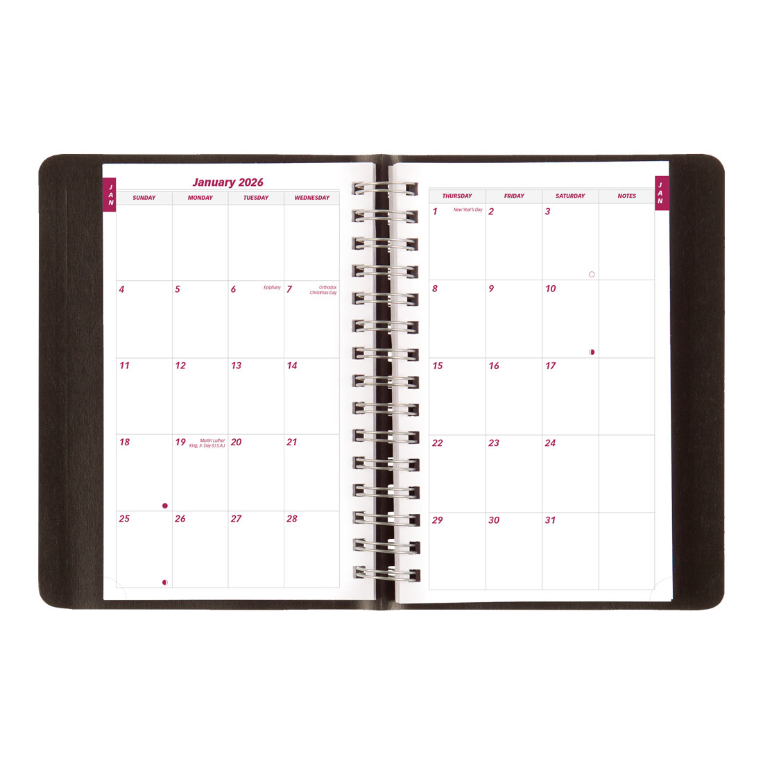 Brownline PlannerPlus Daily Planner 2026, English, Black CB634WN.BLK-26