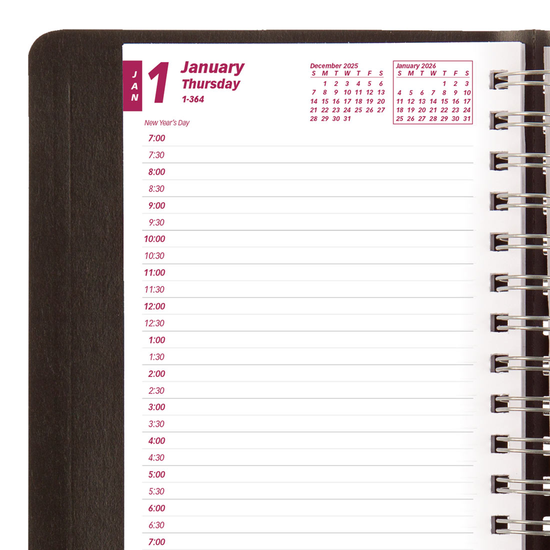 Brownline PlannerPlus Daily Planner 2026, English, Black CB634WN.BLK-26
