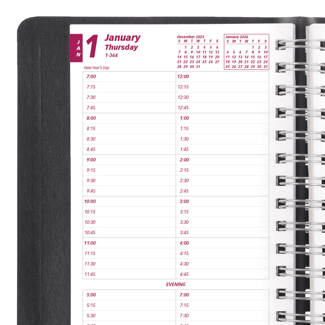 Brownline Essential Daily Planner 2026, English, Black CB800.BLK-26
