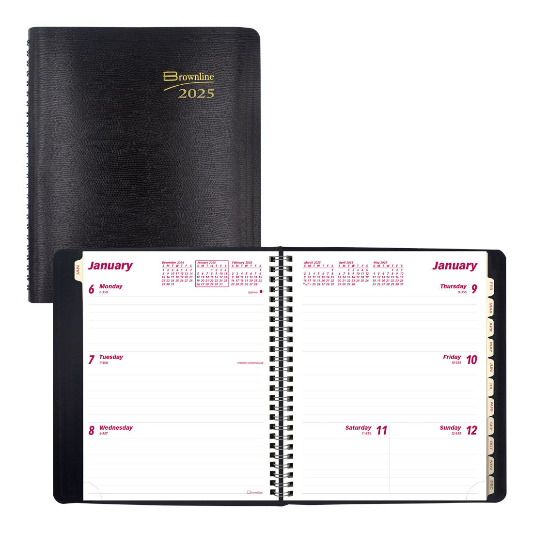 Essential Weekly Planner 2025, English, Black (CB850.BLK25