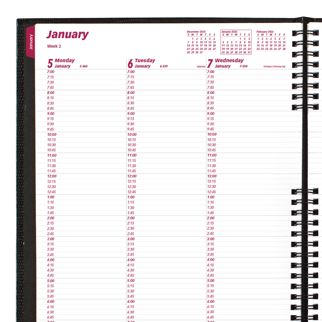 Brownline CoilPro Weekly Appointment Book 2026, English CB950C.BLK-26 #colour_black