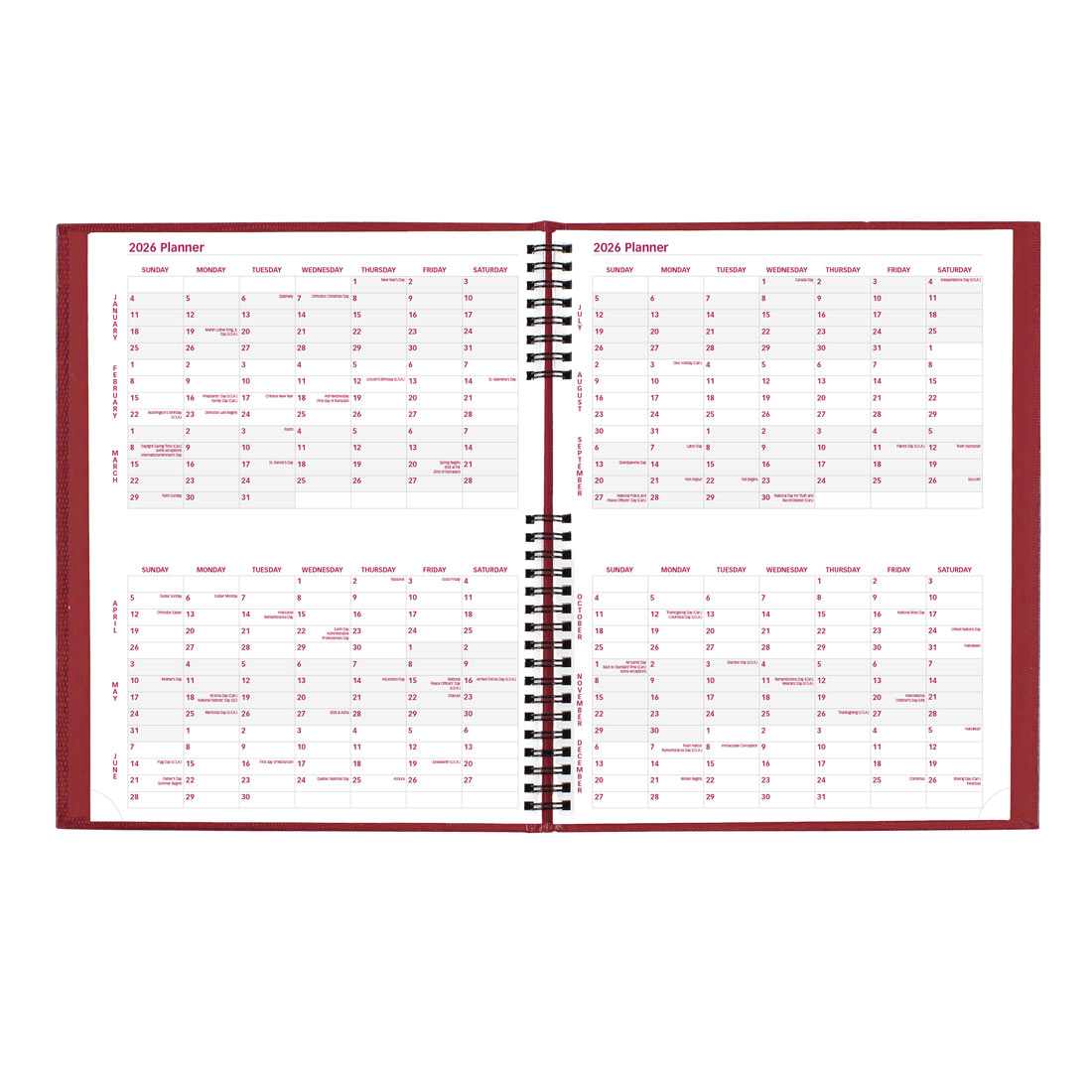 Brownline CoilPro Weekly Appointment Book 2026, English B950C.RED-26 #colour_red