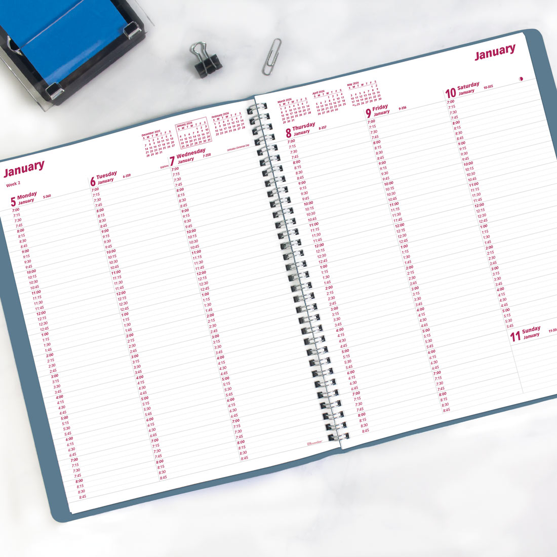 Brownline Mountain Weekly Appointment Book 2026, English CB950G.03-26 #colour_snow