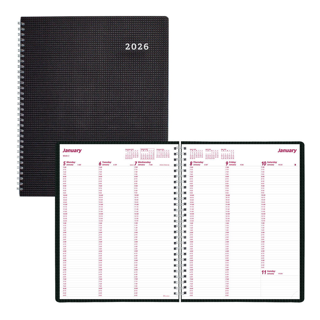 Brownline DuraFlex Weekly Appointment Book 2026, English CB950V.BLK-26 #colour_black