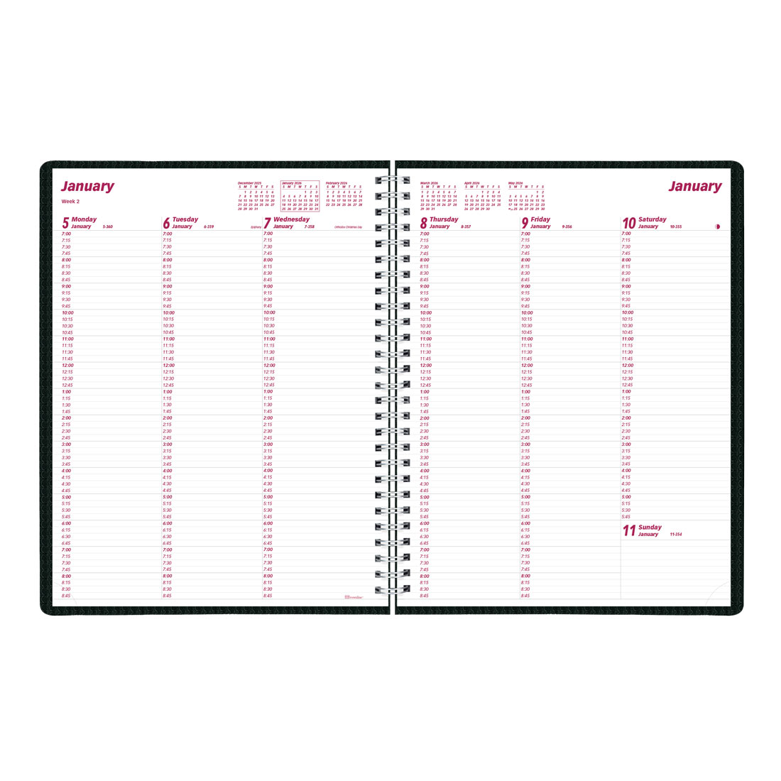 Brownline DuraFlex Weekly Appointment Book 2026, English CB950V.BLK-26 #colour_black