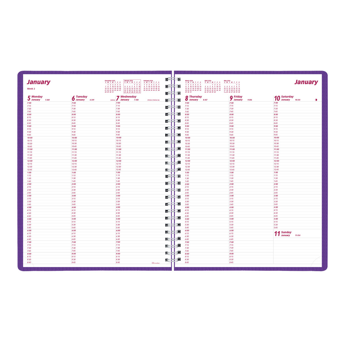 Brownline DuraFlex Weekly Appointment Book 2026, English CB950V.PUR-26 #colour_purple