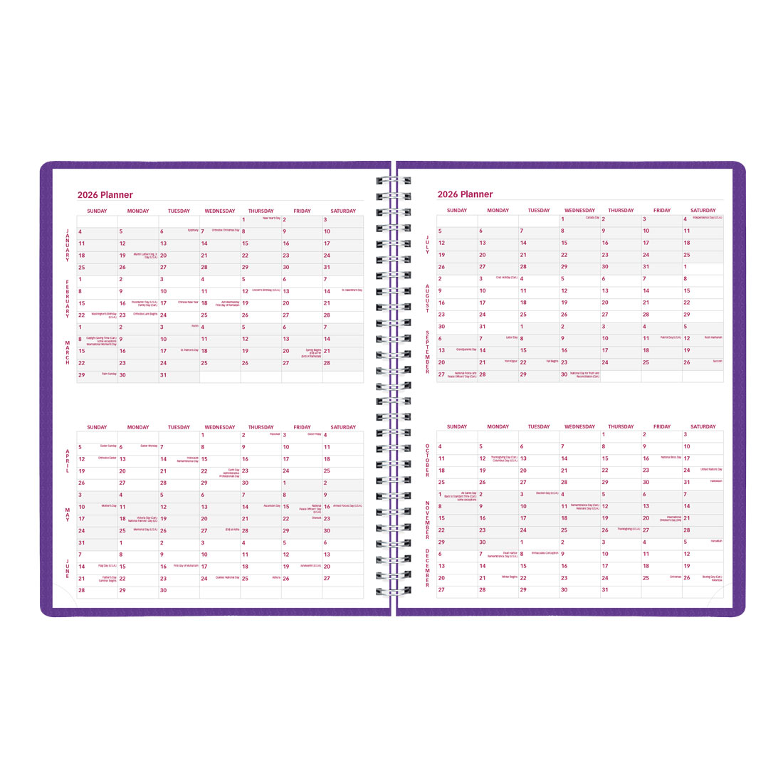 Brownline DuraFlex Weekly Appointment Book 2026, English CB950V.PUR-26 #colour_purple