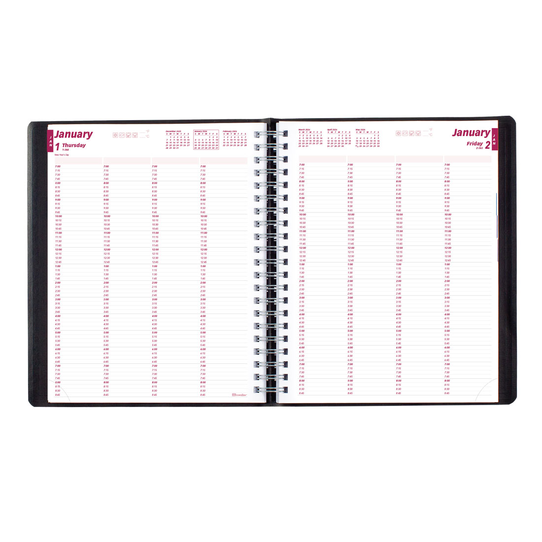 Brownline 4-Person Daily Appointment Book 2026, English CB960.BLK-26