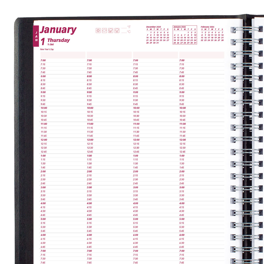 Brownline 4-Person Daily Appointment Book 2026, English CB960.BLK-26