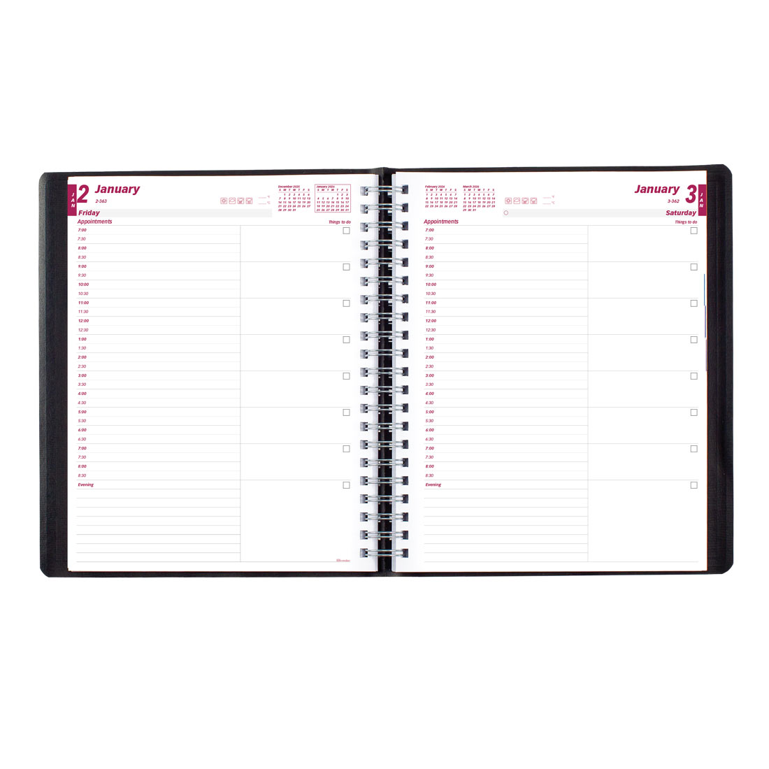 Brownline Essential Daily Planner 2026, English, Black CB965.BLK-26