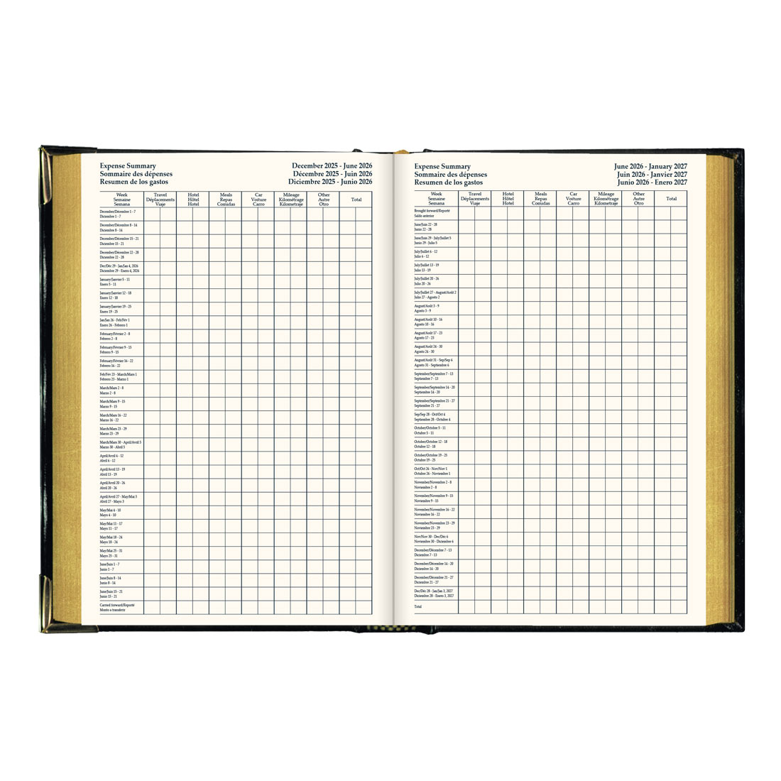 Brownline Executive Weekly Planner 2026, Trilingual, Black CBE507-26