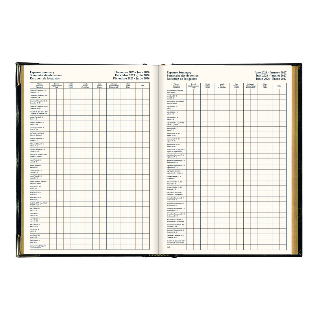 Brownline Executive Weekly Planner 2026, Trilingual, Black CBE512-26