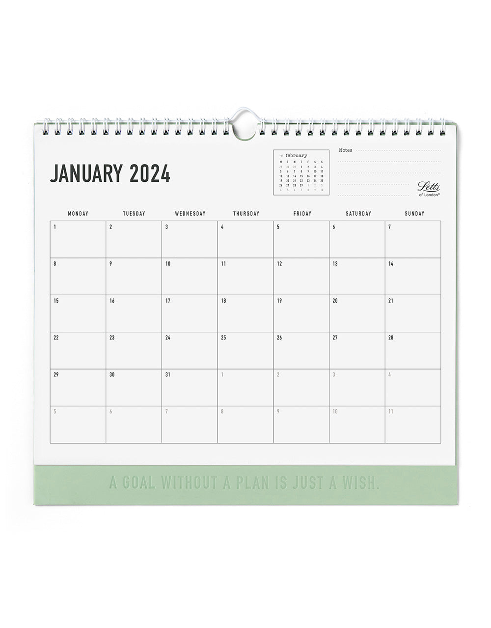 Conscious 2024 Wall Calendar Sage#colour_consicous-sage
