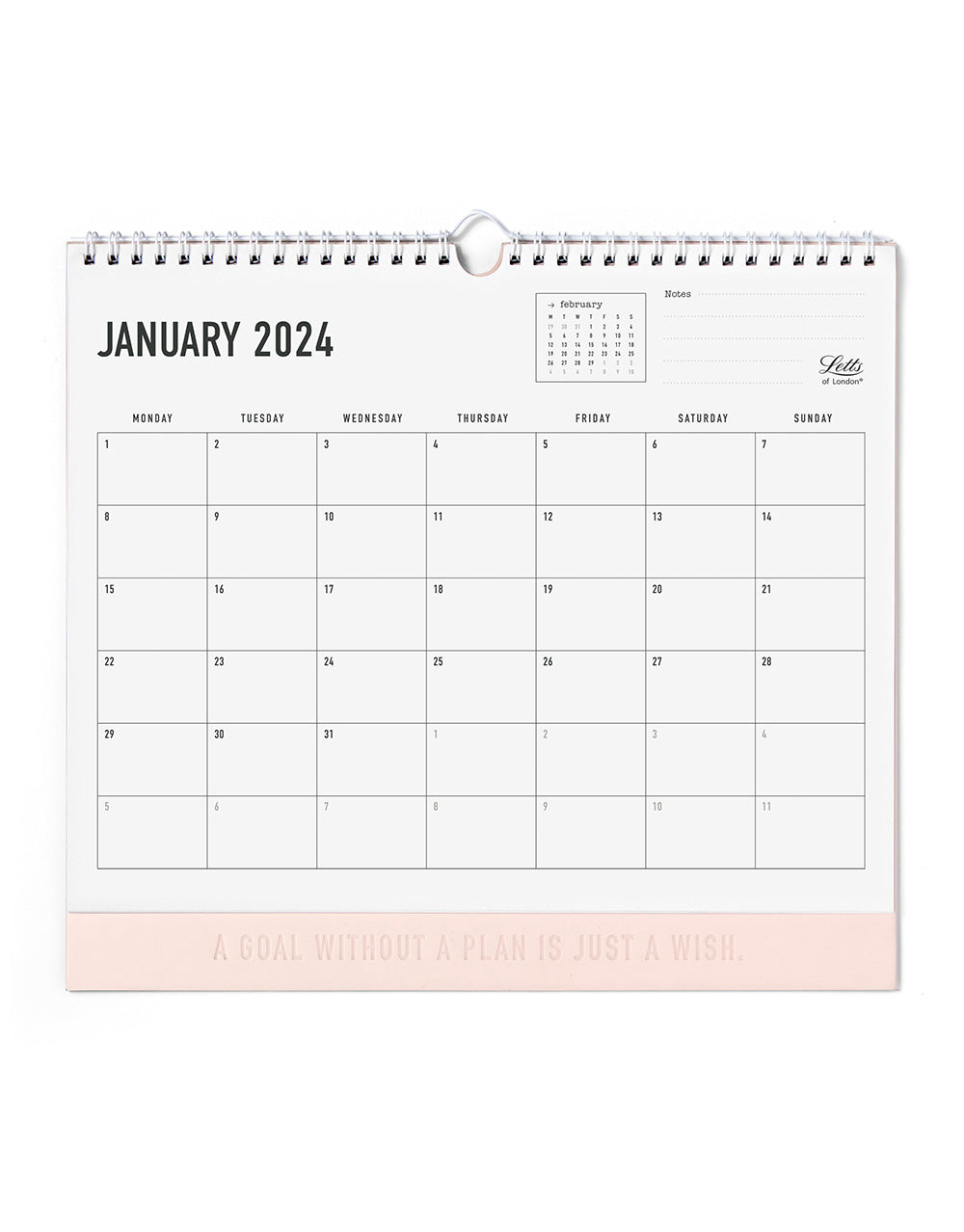 Conscious 2024 Wall Calendar Rosewater#colour_rosewater