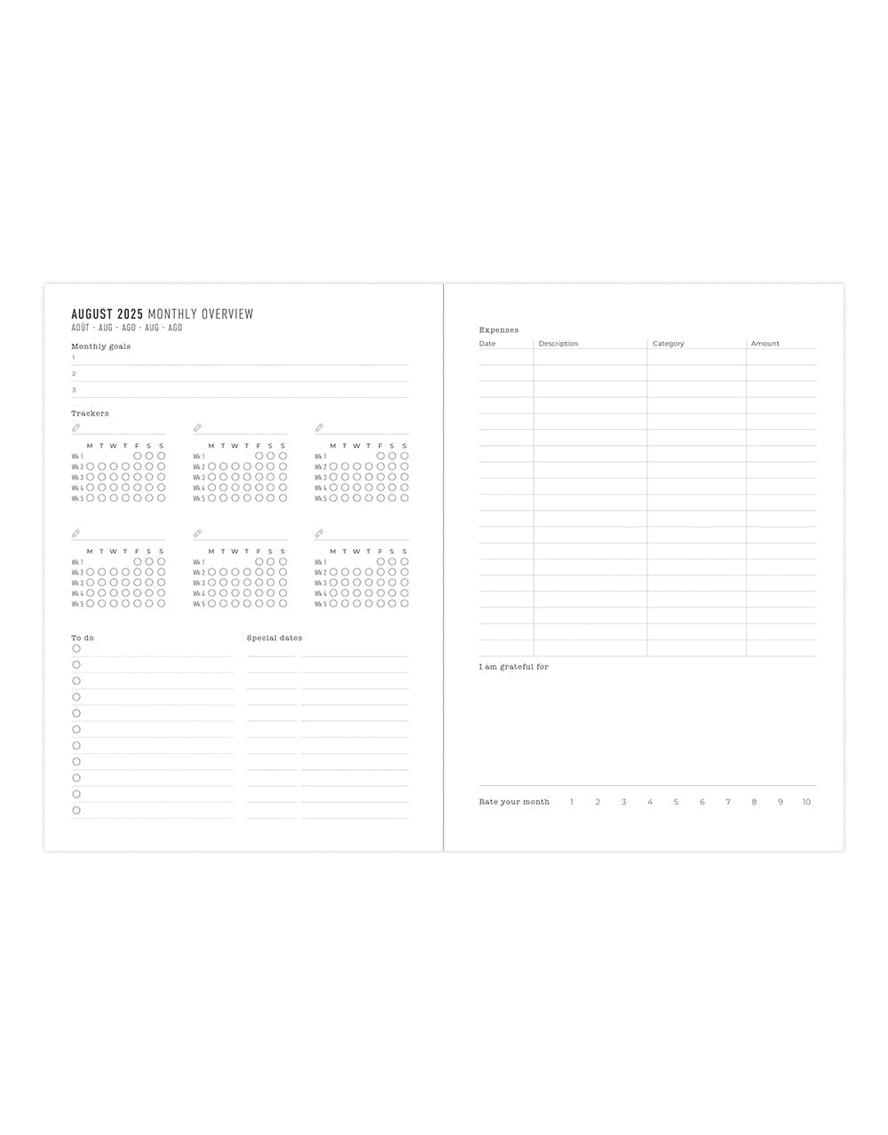 Letts Dazzle A5 Week to View Planner 2025-2026 - Multilanguage 26-030358 #colour_dazzle-pink