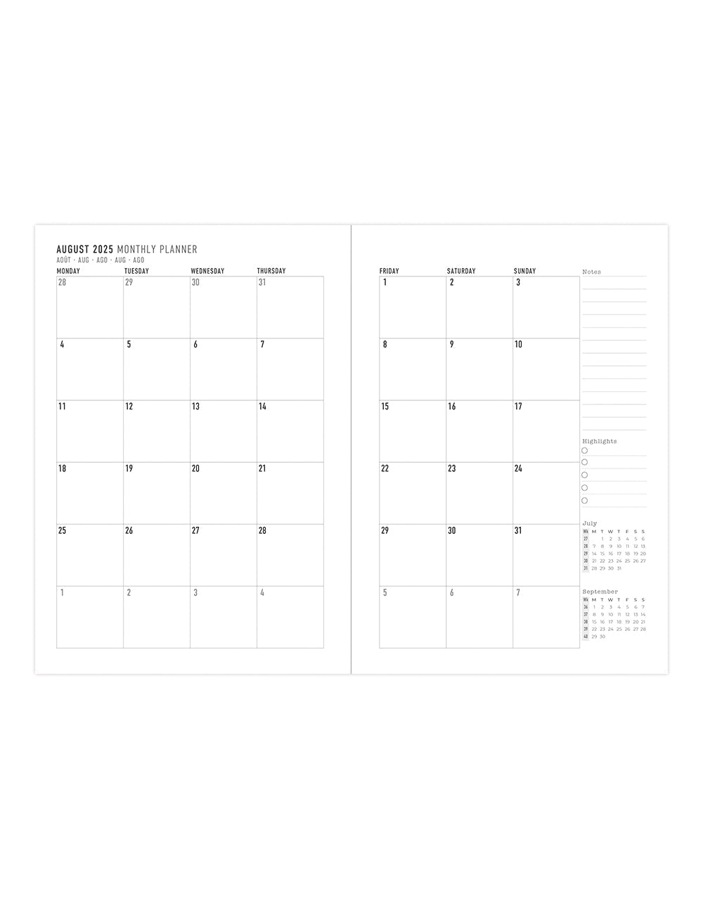 Letts Dazzle A5 Week to View Planner 2025-2026 - Multilanguage 26-030613 #colour_turquoise