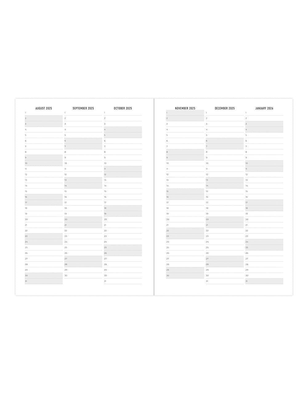 Letts Dazzle A5 Week to View Planner 2025-2026 - Multilanguage 26-031117 #colour_black