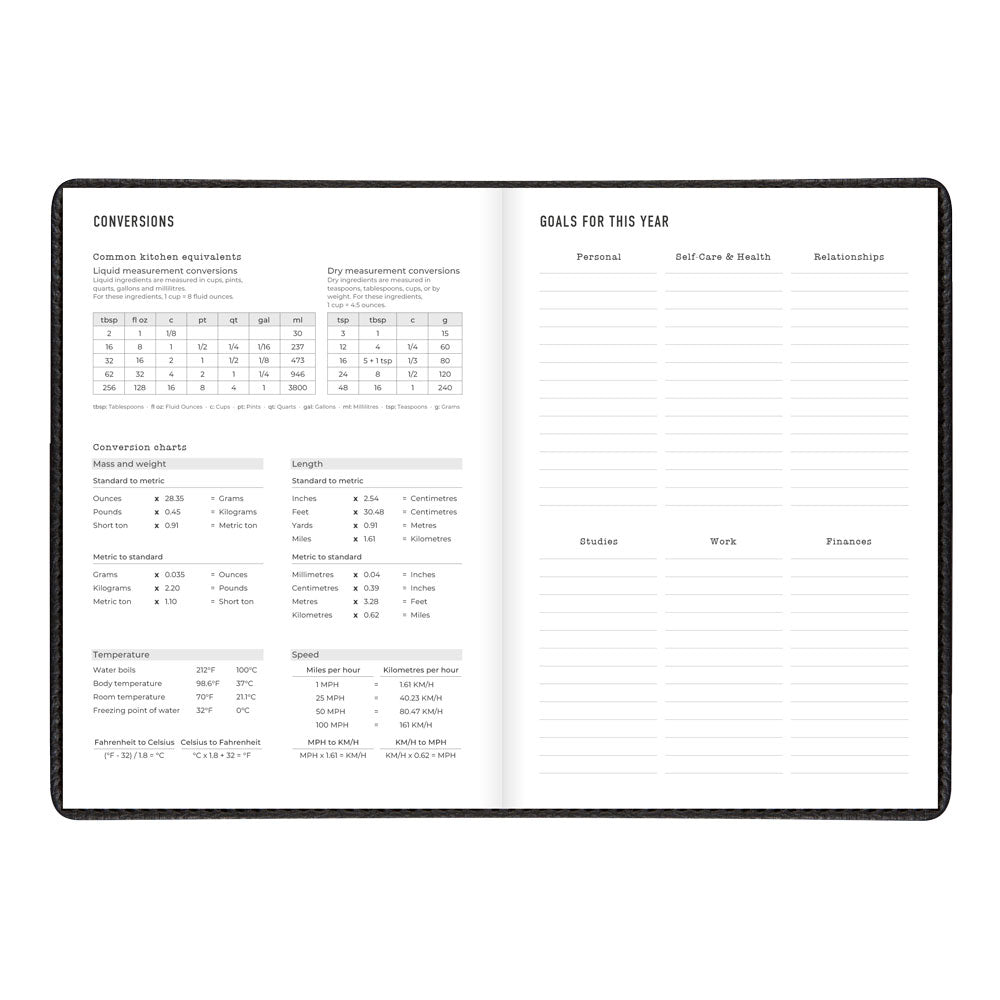 Letts A5 Weekly Planner, Milano, 2027 Black 27-080569 27-080569 #colour_black