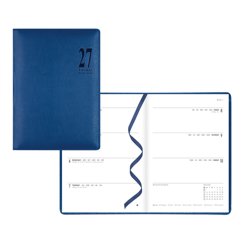 Letts A5 Weekly Planner, Milano, 2027 Blue 27-080570 27-080570 #colour_blue