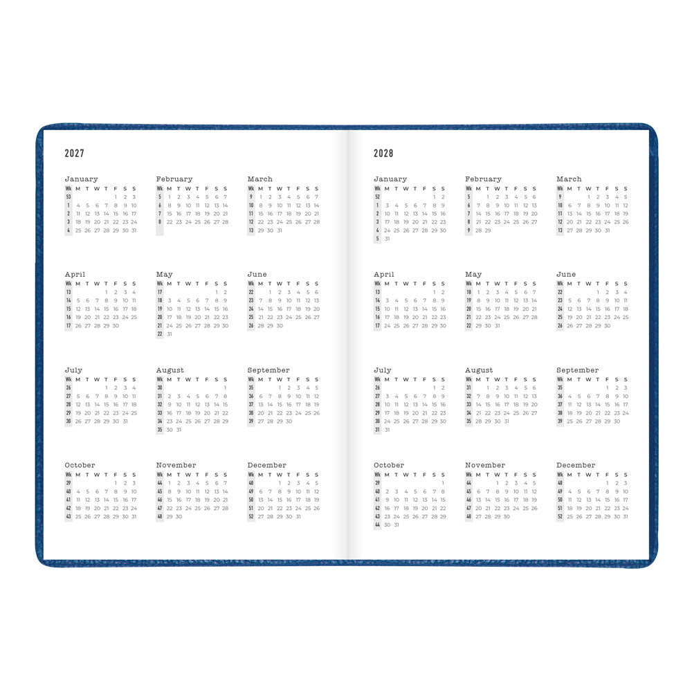 Letts A5 Weekly Planner, Milano, 2027 Blue 27-080570 27-080570 #colour_blue