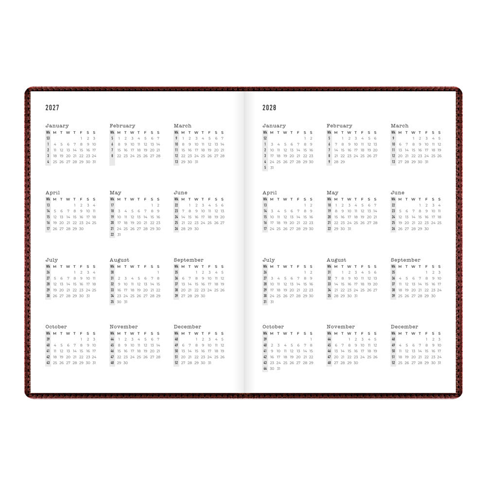 Letts A5 Weekly Planner, Milano, 2027 Chocolate 27-081170 27-081170 #colour_chocolate