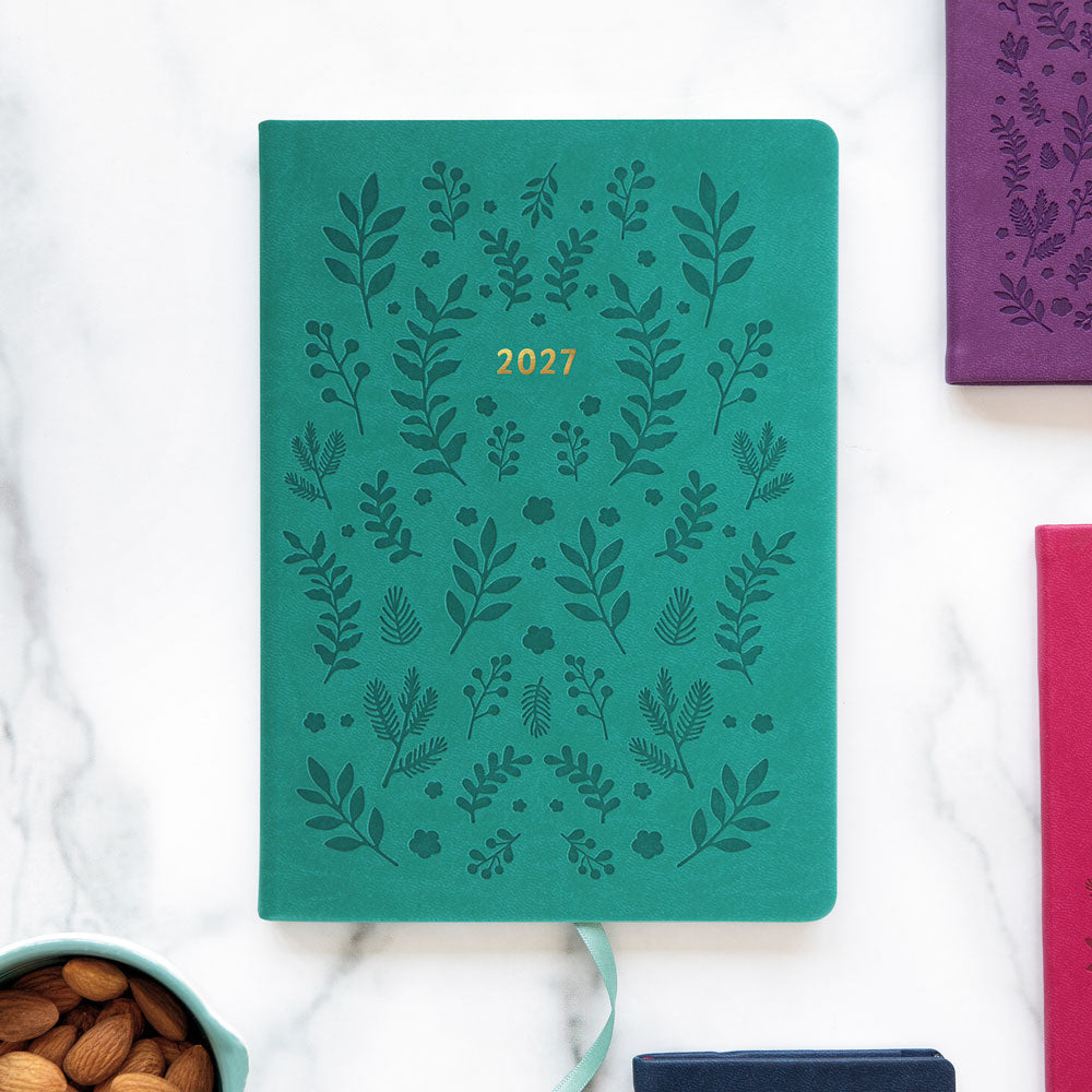 Letts A5 Weekly Planner, Woodland, 2027 Green 27-082161 27-082161 #colour_woodland-green