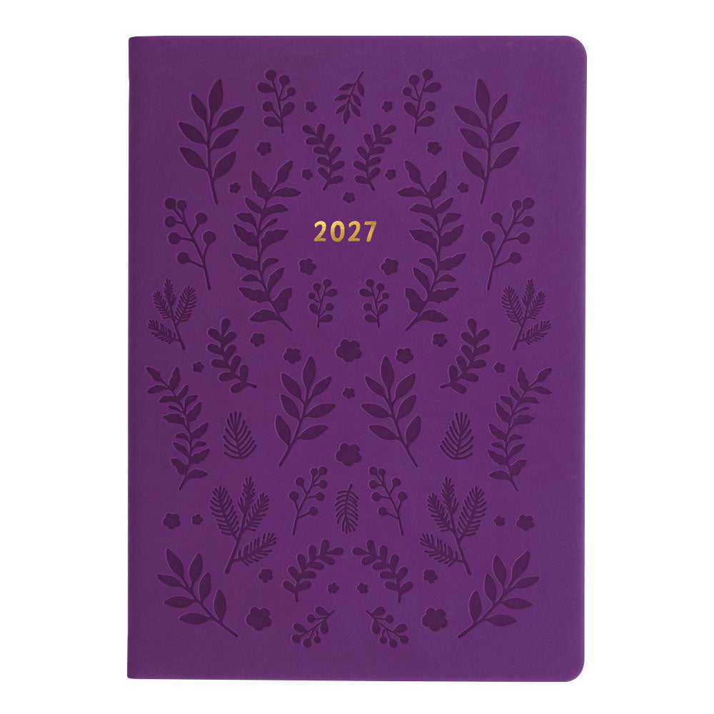 Letts A5 Weekly Planner, Woodland, 2027 Purple 27-082163 27-082163 #colour_woodland-purple