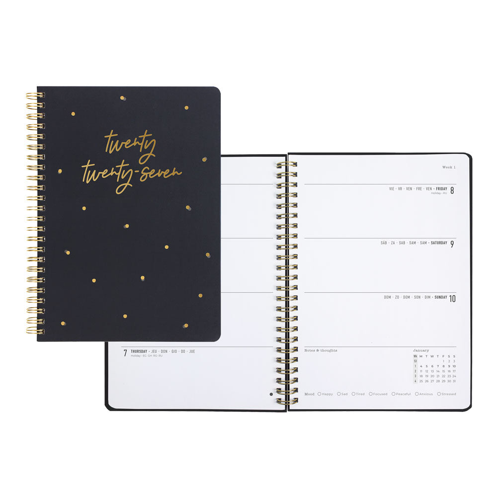 Letts A5 Weekly Planner, Celebrate, 2027 Grey 27-082184 27-082184 #colour_grey