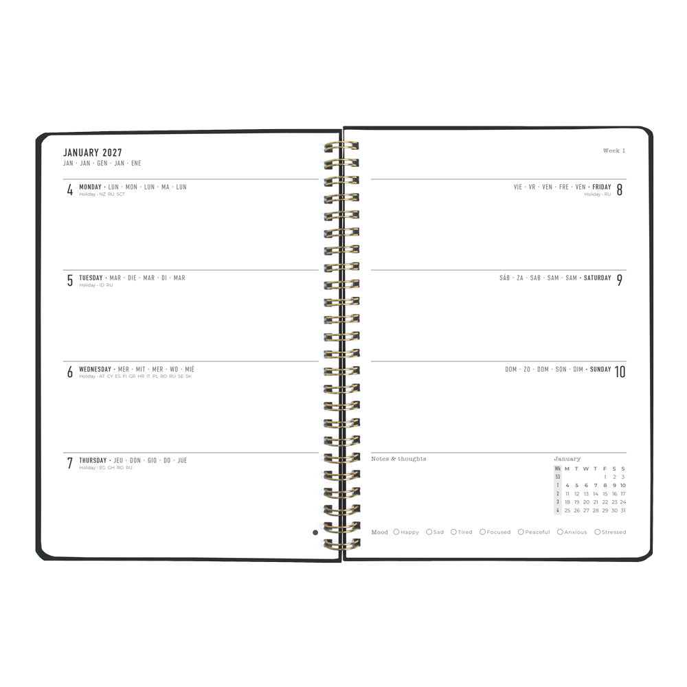 Letts A5 Weekly Planner, Celebrate, 2027 Grey 27-082184 27-082184 #colour_grey
