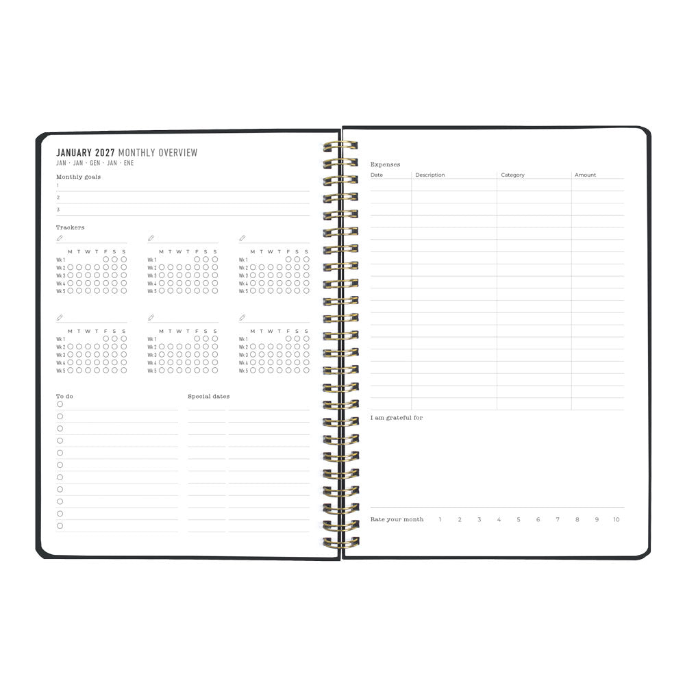 Letts A5 Weekly Planner, Celebrate, 2027 Grey 27-082184 27-082184 #colour_grey