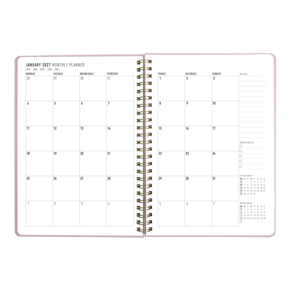 Letts A5 Weekly Planner, Celebrate, 2027 Rose 27-082185 27-082185 #colour_rose