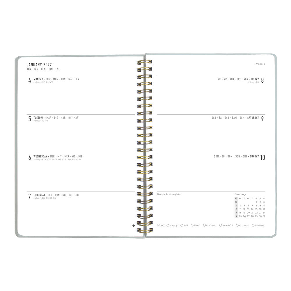 Letts A5 Weekly Planner, Celebrate, 2027 Sky 27-082186 27-082186 #colour_sky