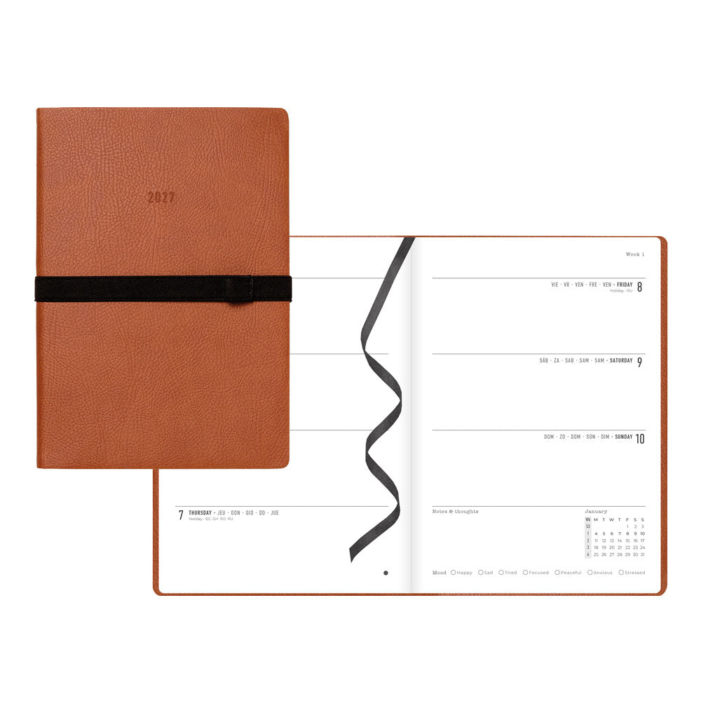 Letts A5 Weekly Planner, Oslo, 2027 Tan 27-082334 27-082334 #colour_tan