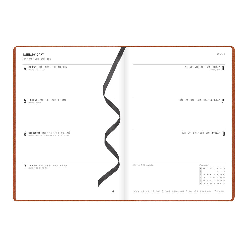 Letts A5 Weekly Planner, Oslo, 2027 Tan 27-082334 27-082334 #colour_tan