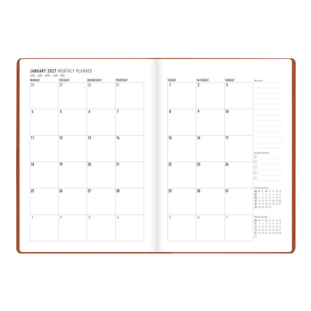 Letts A5 Weekly Planner, Oslo, 2027 Tan 27-082334 27-082334 #colour_tan