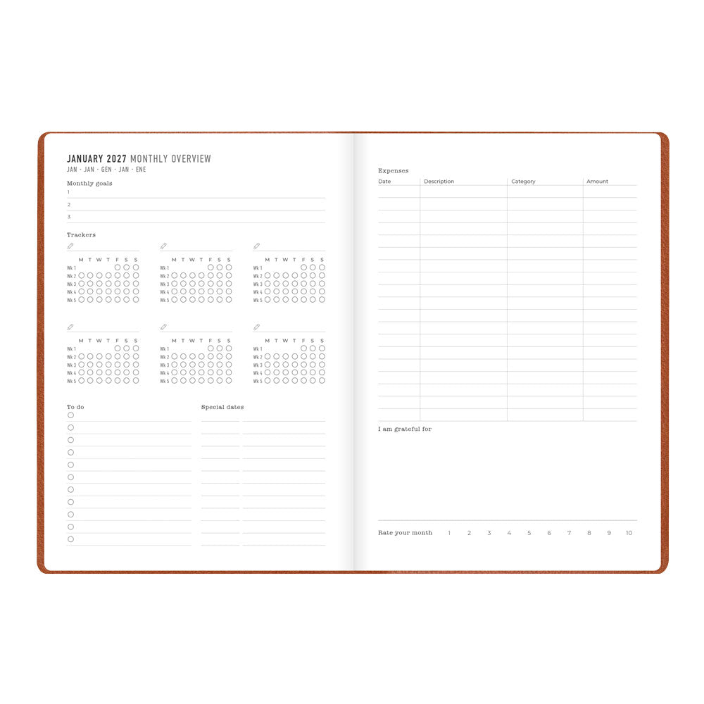 Letts A5 Weekly Planner, Oslo, 2027 Tan 27-082334 27-082334 #colour_tan