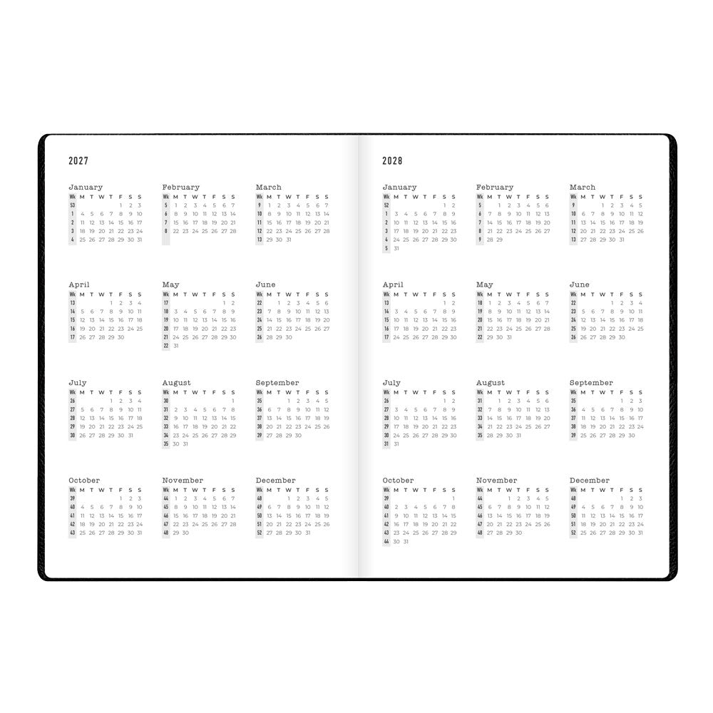 Letts A5 Weekly Planner, Oslo, 2027 Black 27-082335 27-082335 #colour_black
