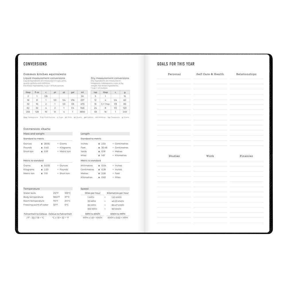 Letts A5 Weekly Planner, Oslo, 2027 Black 27-082335 27-082335 #colour_black