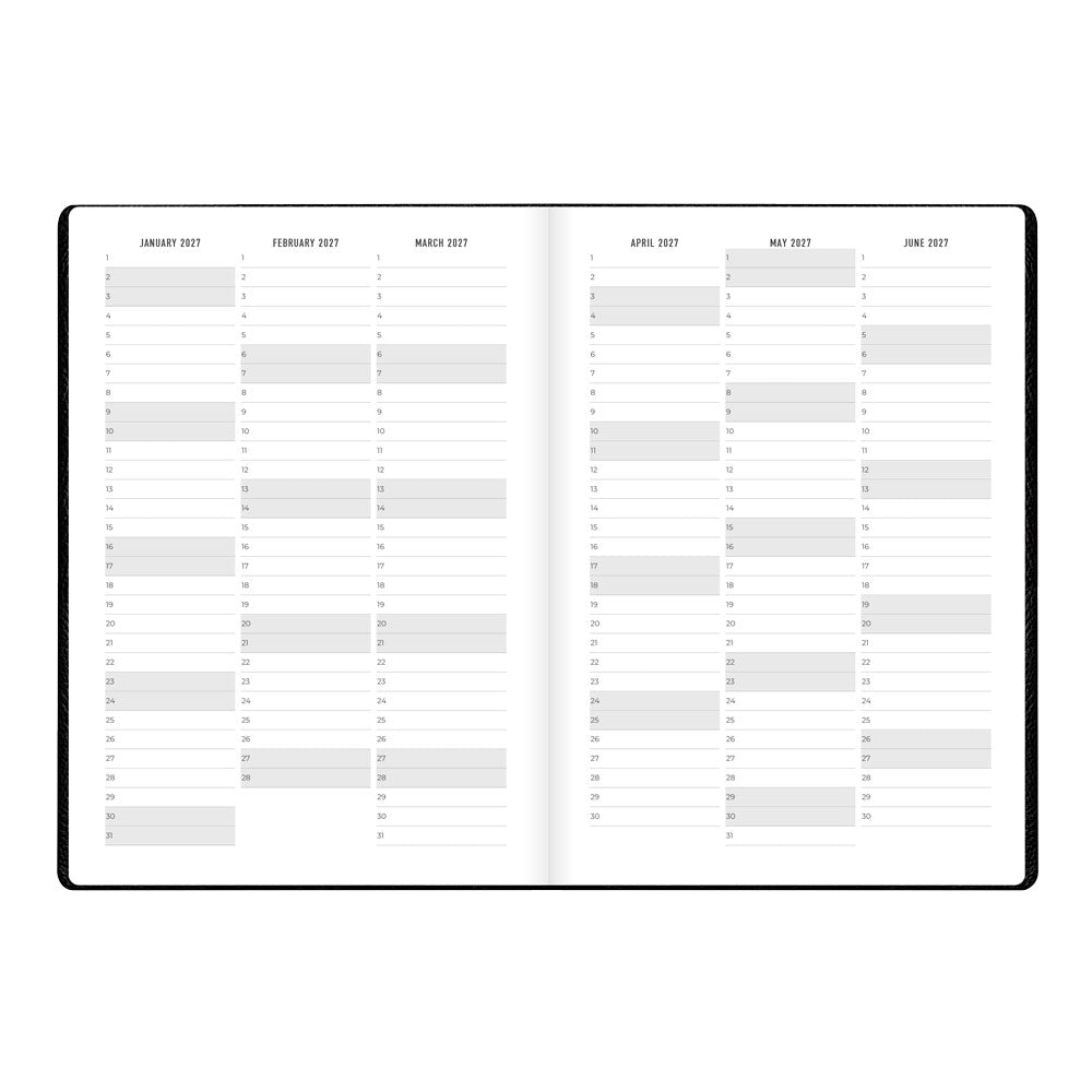 Letts A5 Weekly Planner, Oslo, 2027 Black 27-082335 27-082335 #colour_black