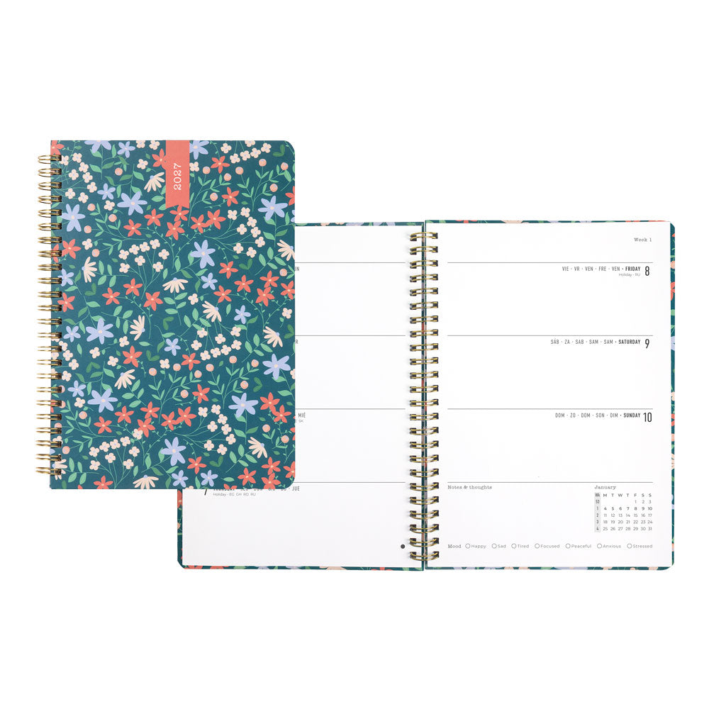 Letts A5 Weekly Planner, Spring Valley, 2027 Green 27-082376 27-082376 #colour_spring-valley-green